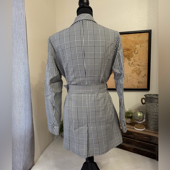 Choosy Black White Houndstooth Belted Jacket - Picture 7 of 15